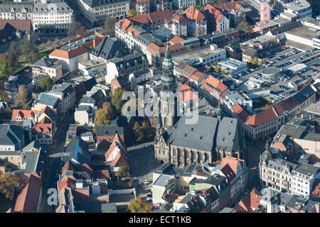 Aerial view, Dom St Marien, St. Mary's Cathedral, Zwickau, Saxony, Germany Stock Photo