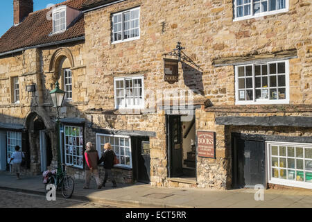 Jews House and Jews Court, considered the earliest extant town house and synagogue in England, Steep Hill, Lincoln, England UK Stock Photo