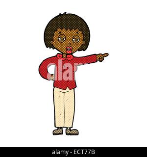 retro comic book style cartoon woman telling off Stock Vector