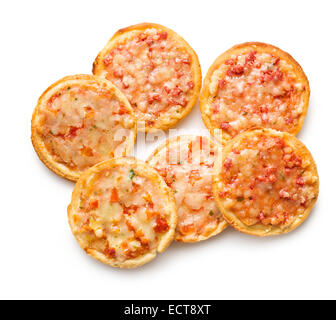 mini pizza on white background Stock Photo