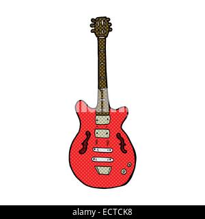 retro comic book style cartoon electric guitar Stock Vector