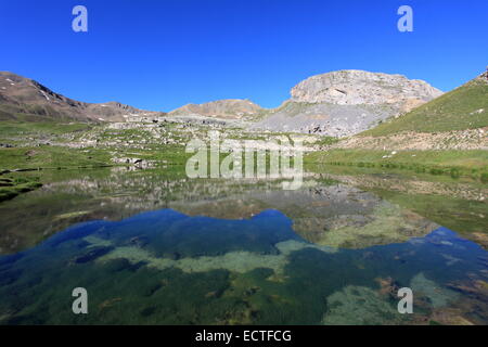 Landscape around the Col de la Bonette (2802m), the Europe highest road into the Mercantour national park. Stock Photo