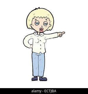 retro comic book style cartoon woman telling off Stock Vector
