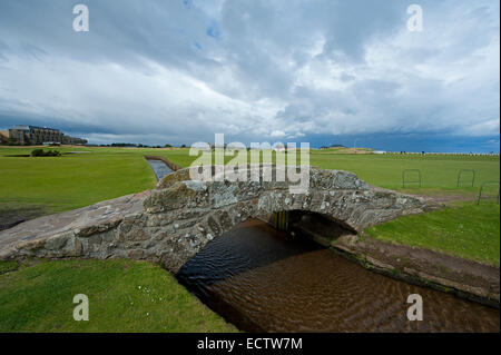 The Internationally famous 18th fairway on the old course, home of golf at St Andrews Fife Scotland. SCO 9383. Stock Photo