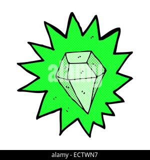 retro comic book style cartoon huge emerald Stock Vector