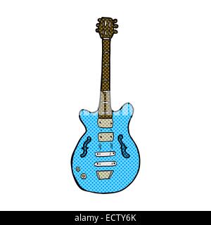 retro comic book style cartoon electric guitar Stock Vector