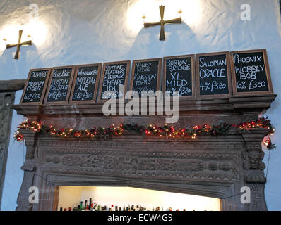 The Brewery Tap,list of beers,Chester,Lower Bridge St,Cheshire,England,UK Stock Photo