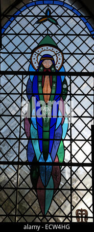 Millennium Stained Glass Window, St Marys church Ardley, with Fewcott civil parish, Oxfordshire, England, United Kingdom Stock Photo