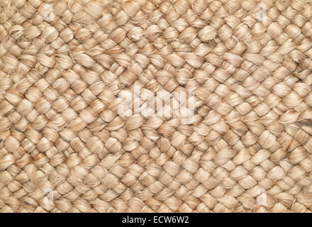Woven Sisal & Wool Textured Rug Background Stock Photo