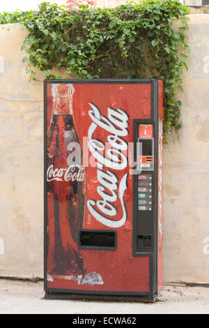 Coca Cola Vending Machine on a street in Malta Stock Photo