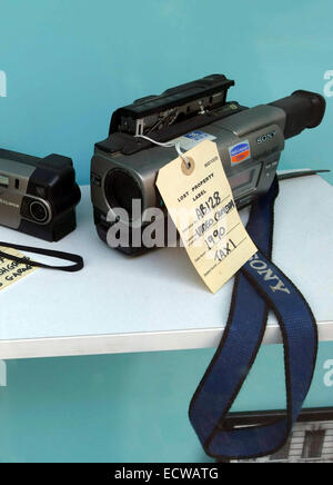 Video camera displayed at London Transport Lost Property Office, Baker Street, London Stock Photo