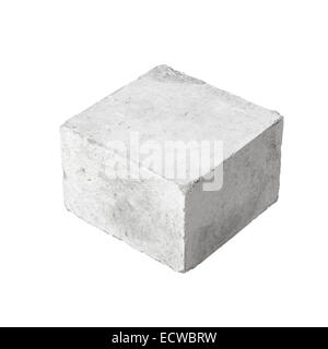 Big concrete construction block isolated on white background Stock Photo