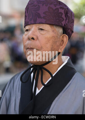 Okinawan man in traditional costume at Ryukyu Mura historical village ...