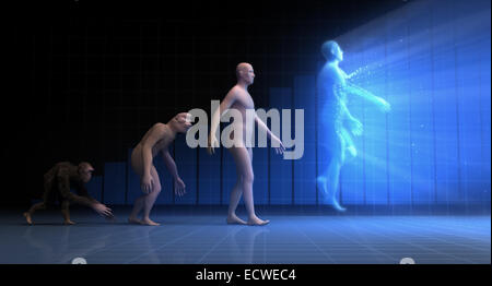 Evolution: from monkey to energy. Stock Photo