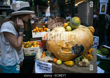 LONDON, UK - October 31. Borough market ready to Halloween October  31, 2014 in Borough market, London. Stock Photo