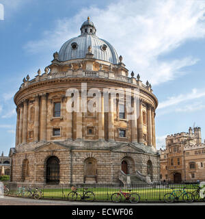 Oxford, UK - August 27, 2014: view of the Radcliffe Camera with All Souls College in Oxford, UK. The historic building is part o