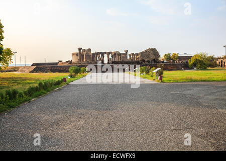 Ruins of Zvartnots Cathedral in Echmiadzin, Armenia Stock Photo