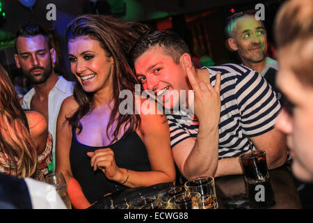 Kym Marsh enjoys a night out in the Amber Lounge Night Club, Knutsford with friends. Stock Photo