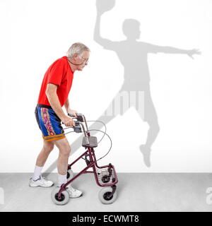 Concept for youth passing like a shadow or hope for health rehabilitation. Stock Photo