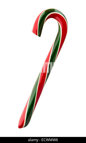 Red and green striped candy cane Stock Photo