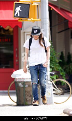 Ellen Page spotted in the East Village in New York City  Featuring: Ellen Page Where: New York City, New York, United States When: 17 Jun 2014 Stock Photo