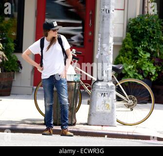 Ellen Page spotted in the East Village in New York City  Featuring: Ellen Page Where: New York City, New York, United States When: 17 Jun 2014 Stock Photo