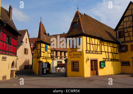 Eguisheim,Joseph Freudenreich and sons wine cellar,  Alsace Wine Route, Cellar, Haut-Rhin, Alsace, France, Europe Stock Photo