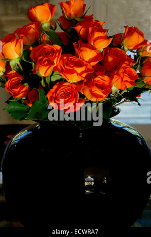 Miniature orange roses Stock Photo - Alamy