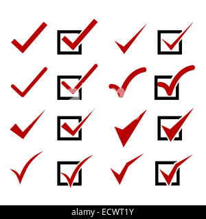 Check boxes with correct check mark Stock Photo - Alamy