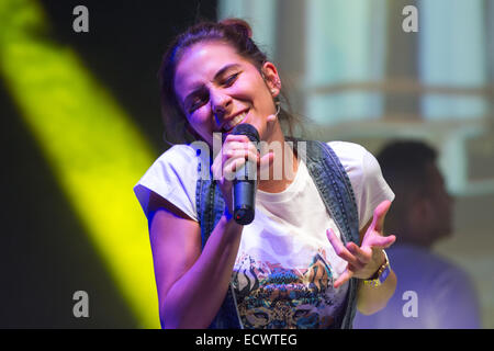 Milan, Italy. 20th Dec, 2014. Greeicy Rendo?n as Daisy, star of the TV film for teenagers 'Chica Vampiro', during the final rehearsal of the show which will begin Saturday, December 20 from Milan. Credit:  Andrea Gattino/Pacific Press/Alamy Live News Stock Photo