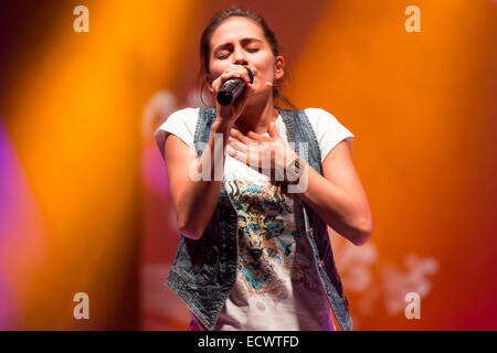 Milan, Italy. 20th Dec, 2014. Greeicy Rendo?n as Daisy, star of the TV film for teenagers 'Chica Vampiro', during the final rehearsal of the show which will begin Saturday, December 20 from Milan. Credit:  Andrea Gattino/Pacific Press/Alamy Live News Stock Photo