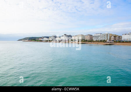 Eastbourne beach and seafront as seen from the pier, Eastbourne East Sussex England United Kingdom UK Stock Photo