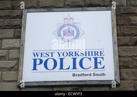 West Yorkshire Police, Bradford  South Station signage, sign. Stock Photo