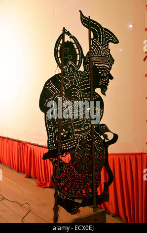 Thai people playing Nang Yai or Large Puppets Shadow Play for show ...