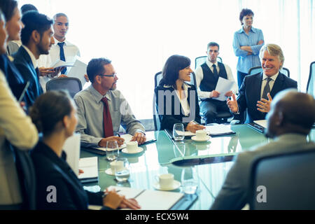 Large group of business people having meeting in conference room Stock Photo