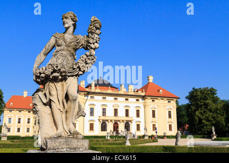 Statue in the garden of Slavkov Castle near Brno, Czech Republic; also known as Austerlitz Castle Stock Photo