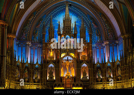 Inside the Notre-Dame Basilica in Montreal, Quebec, Canada. Stock Photo
