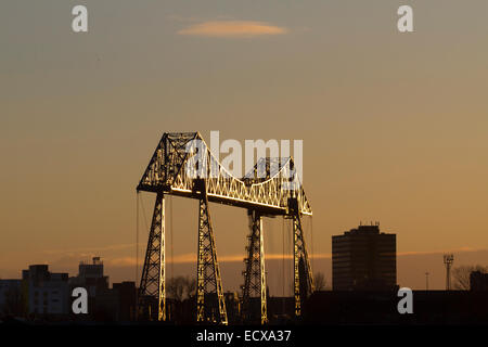 Tees Transporter Bridge at sunset Stock Photo