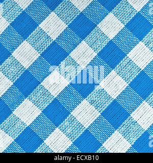 Bavarian Blue Checkered Tablecloth pattern as background Stock Photo