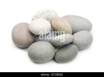 Pile of pebbles isolated on white Stock Photo