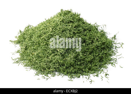 Pile of dried dill isolated on white Stock Photo