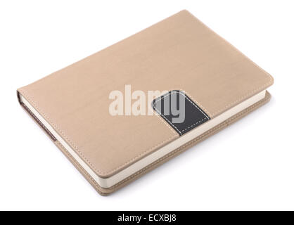 Closed hardcover notebook isolated on white Stock Photo