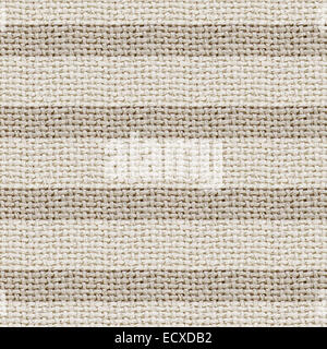 natural burlap texture digital paper with stripes - tileable, seamless pattern Stock Photo