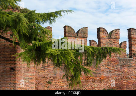Detail of Castelvecchio, or Old Castle in Verona, Northern Italy Stock Photo