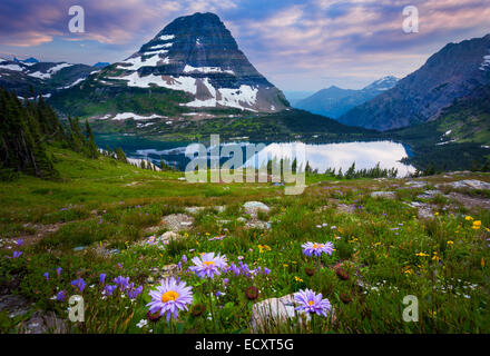 Hidden Lake is located in Glacier National Park, in the U. S. state of Montana. Stock Photo