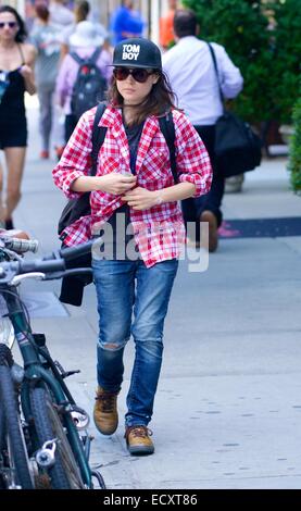 Ellen Page spotted in the East Village in New York City  Featuring: Ellen Page Where: New York City, New York, United States When: 18 Jun 2014 Stock Photo