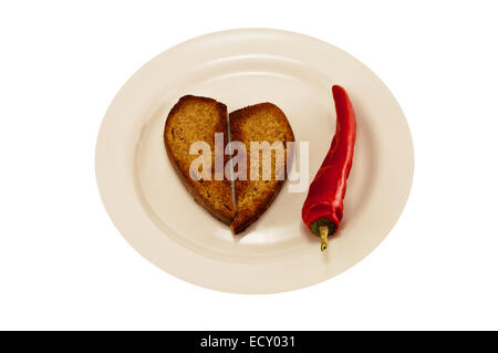 toast in the form of heart Stock Photo