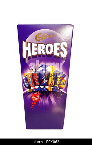 A box of cadburys heroes chocolates retail pack England UK