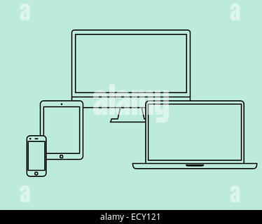 Set of multimedia icons. Thin Line design. Vector illustration Stock ...