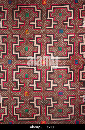 Intricate Linear Geometric Patterns Of The Shipibo Indians, A Large Tribe Of The Peruvian Amazon Stock Photo